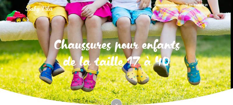 Site pour magasin spécialisé en chaussures pour enfants à Bordeaux Baby Vila