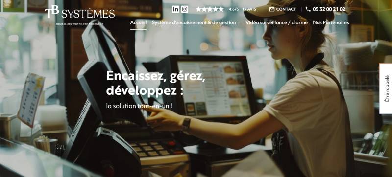 Création de site web pour TB Systèmes, spécialiste des solutions d'encaissement à Bordeaux
