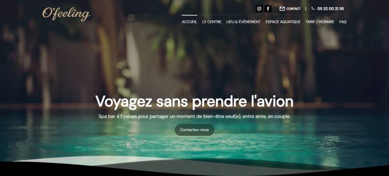 Création de site pour un complexe aquatique bien-être et événementiel pour adultes