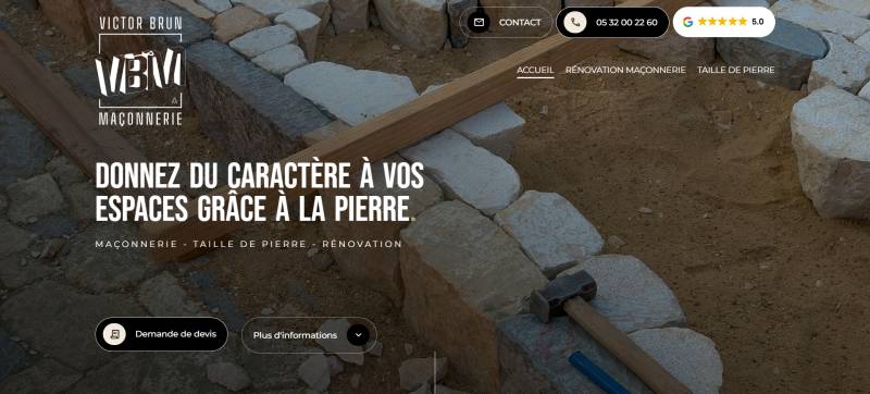 Création de site internet pour un artisan maçon et tailleur de pierre à Bègles