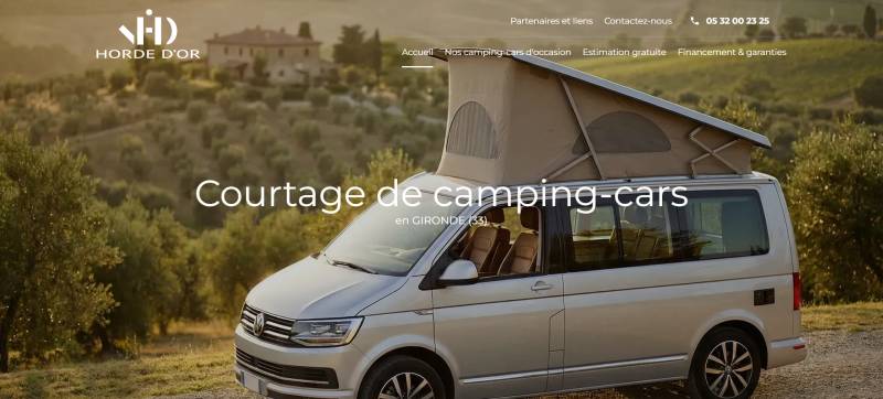 Réalisation de site web pour un courtier en camping-cars et vans aménagés en Gironde