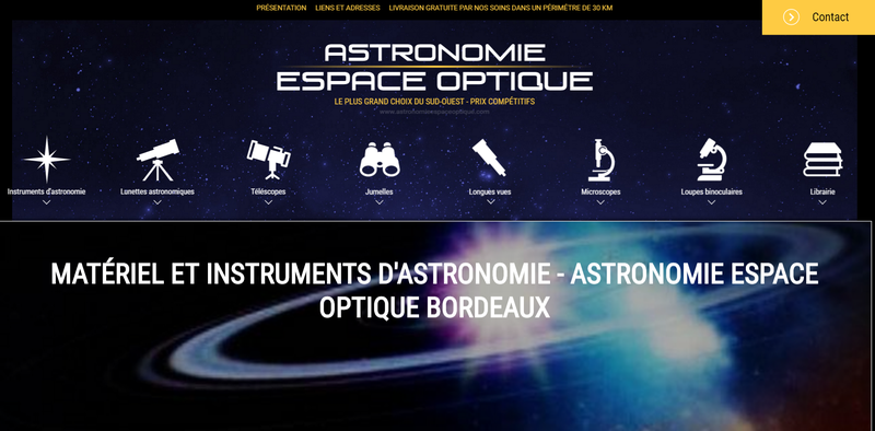 astronomie, matériel d'observation à Bordeaux